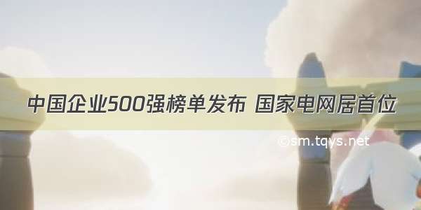 中国企业500强榜单发布 国家电网居首位