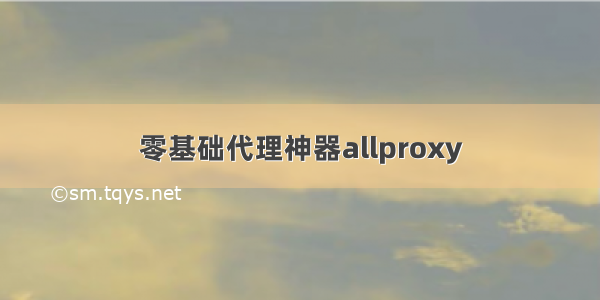 零基础代理神器allproxy