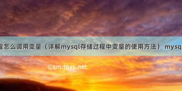 mysql存储过程怎么调用变量（详解mysql存储过程中变量的使用方法） mysql 创建表 字符串