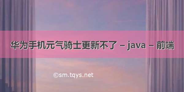 华为手机元气骑士更新不了 – java – 前端