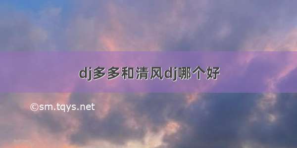 dj多多和清风dj哪个好