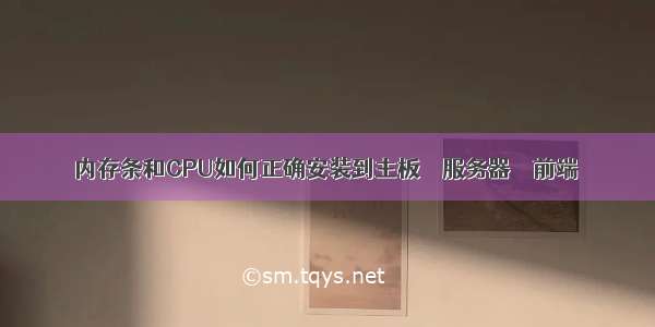 内存条和CPU如何正确安装到主板 – 服务器 – 前端