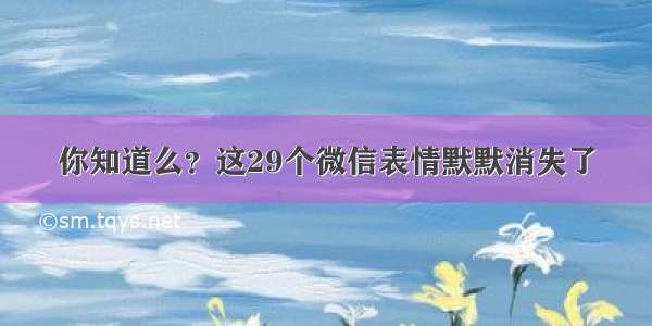 你知道么？这29个微信表情默默消失了