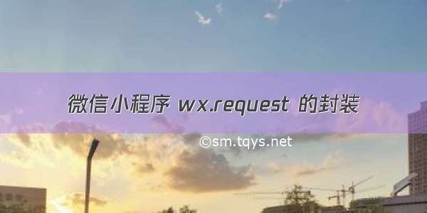 微信小程序 wx.request 的封装