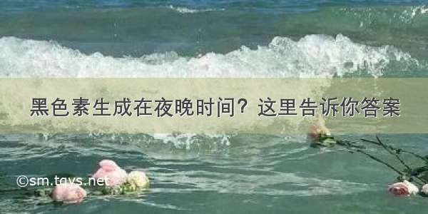 黑色素生成在夜晚时间？这里告诉你答案