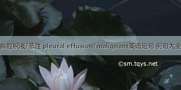 胸腔积液/恶性 pleural effusion/malignant英语短句 例句大全