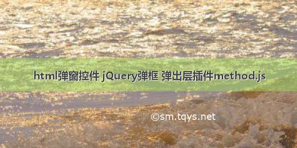 html弹窗控件 jQuery弹框 弹出层插件method.js