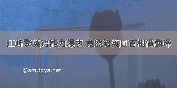 江疏影英语能力爆表 竟然给英国首相做翻译