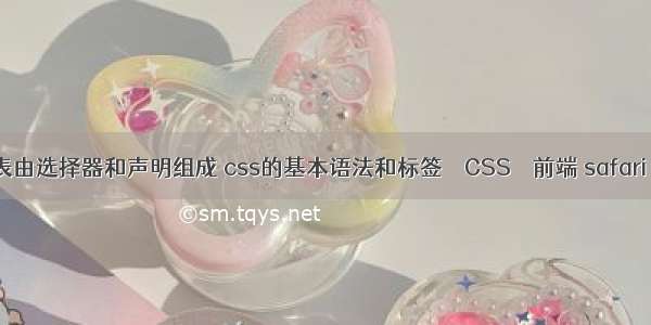 css样式表由选择器和声明组成 css的基本语法和标签 – CSS – 前端 safari css 字体