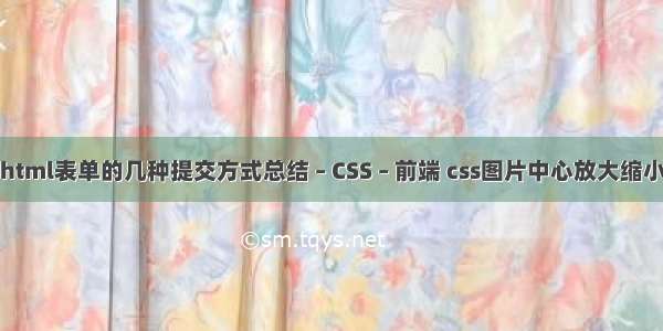 html表单的几种提交方式总结 – CSS – 前端 css图片中心放大缩小