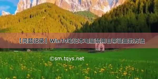 【问题记录】Win10笔记本电脑禁用自带键盘的方法