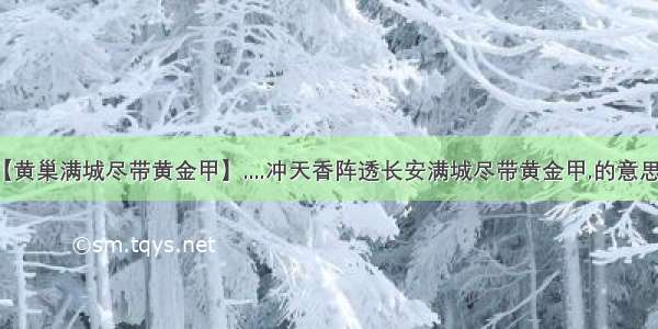 【黄巢满城尽带黄金甲】....冲天香阵透长安满城尽带黄金甲.的意思是