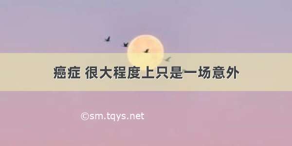 癌症 很大程度上只是一场意外