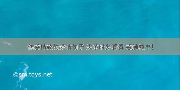 伤感精致的爱情句子 失落时多看看 感触颇丰！