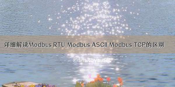 详细解读Modbus RTU Modbus ASCII Modbus TCP的区别