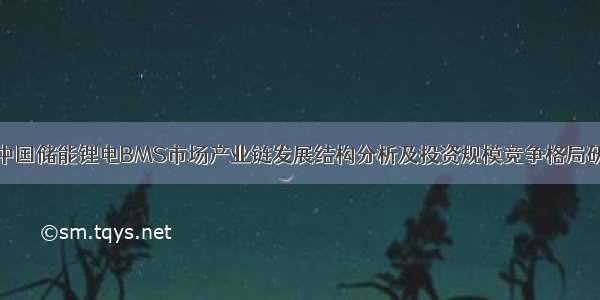 全球及中国储能锂电BMS市场产业链发展结构分析及投资规模竞争格局研究预测