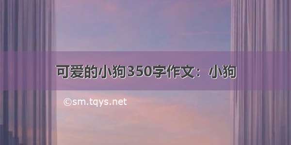 可爱的小狗350字作文：小狗