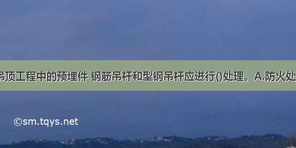 按照规定 吊顶工程中的预埋件 钢筋吊杆和型钢吊杆应进行()处理。A.防火处理B.防锈处