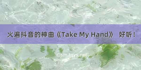 火遍抖音的神曲《Take My Hand》  好听！