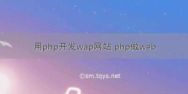 用php开发wap网站 php做web