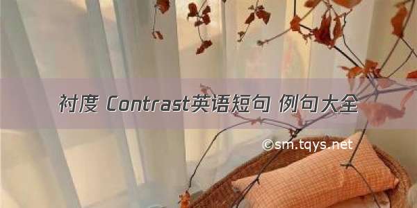 衬度 Contrast英语短句 例句大全