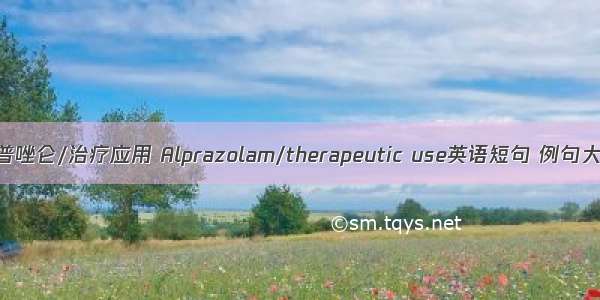 阿普唑仑/治疗应用 Alprazolam/therapeutic use英语短句 例句大全