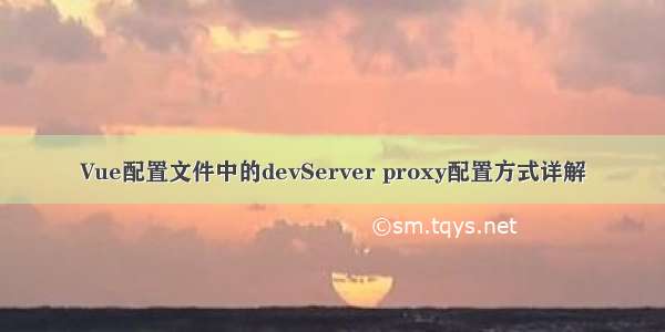 Vue配置文件中的devServer proxy配置方式详解