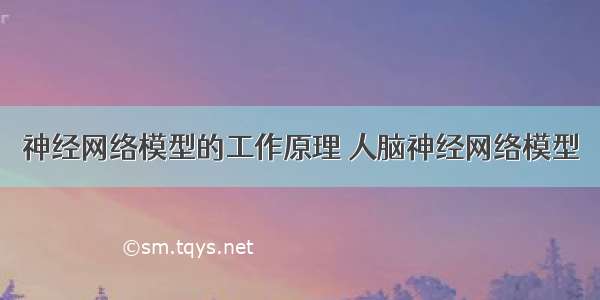 神经网络模型的工作原理 人脑神经网络模型