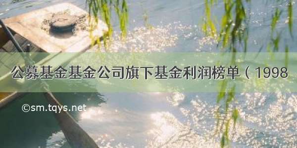 公募基金基金公司旗下基金利润榜单（1998