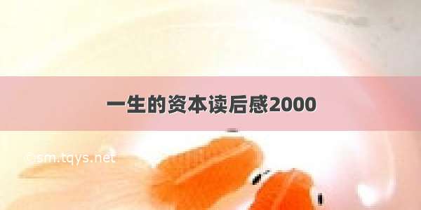 一生的资本读后感2000