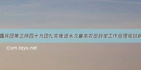 新疆兵团第三师四十九团扎实推进永久基本农田划定工作合理规划耕地