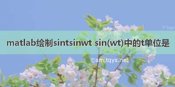 matlab绘制sintsinwt sin(wt)中的t单位是