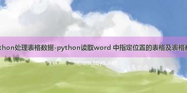 python处理表格数据-python读取word 中指定位置的表格及表格数据