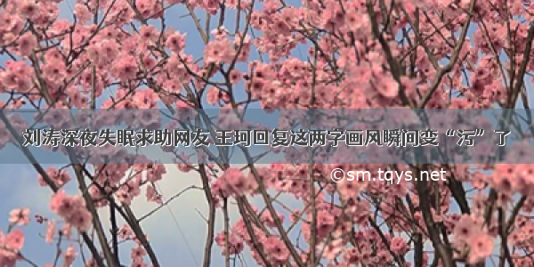 刘涛深夜失眠求助网友 王珂回复这两字画风瞬间变“污”了