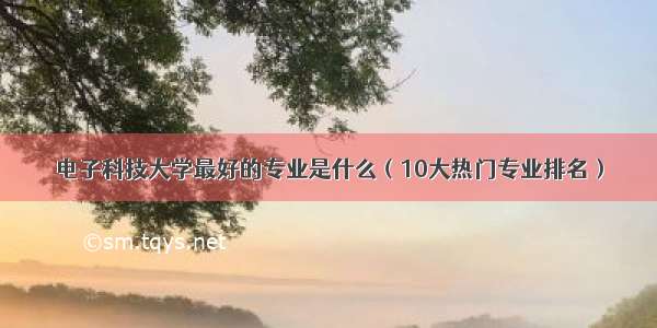 电子科技大学最好的专业是什么（10大热门专业排名）