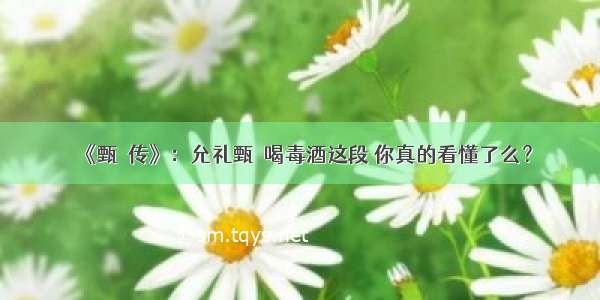 《甄嬛传》：允礼甄嬛喝毒酒这段 你真的看懂了么？