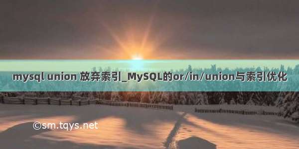 mysql union 放弃索引_MySQL的or/in/union与索引优化