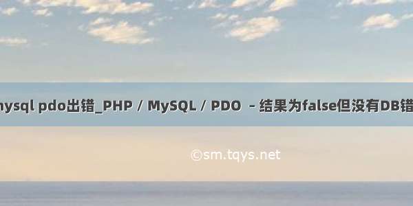 php mysql pdo出错_PHP / MySQL / PDO  – 结果为false但没有DB错误消...