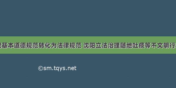 把基本道德规范转化为法律规范 沈阳立法治理随地吐痰等不文明行为