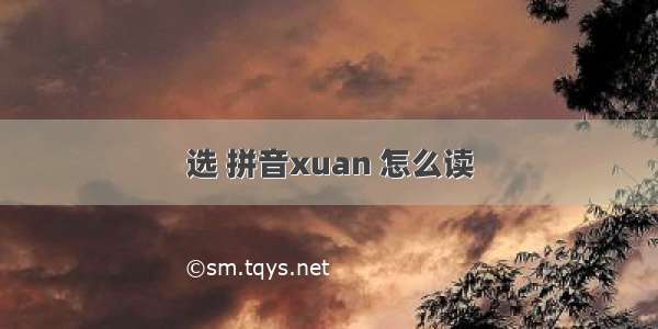 选 拼音xuan 怎么读