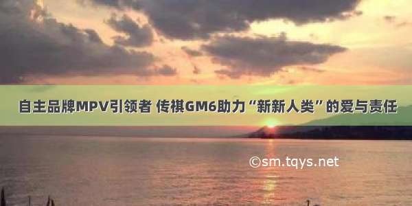 自主品牌MPV引领者 传祺GM6助力“新新人类”的爱与责任