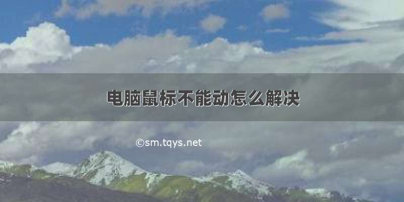 电脑鼠标不能动怎么解决