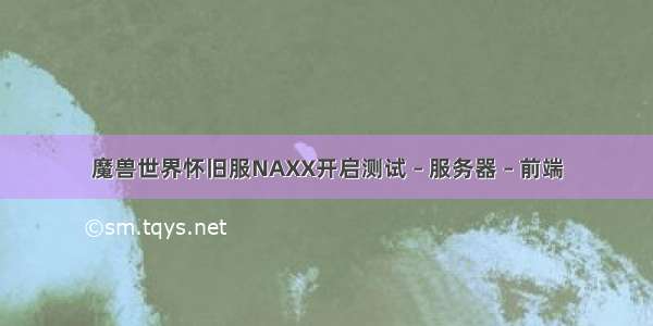 魔兽世界怀旧服NAXX开启测试 – 服务器 – 前端