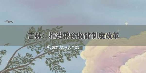 吉林：推进粮食收储制度改革