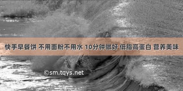 快手早餐饼 不用面粉不用水 10分钟做好 低脂高蛋白 营养美味