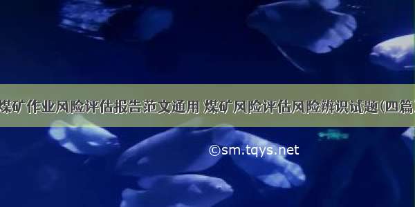 煤矿作业风险评估报告范文通用 煤矿风险评估风险辨识试题(四篇)