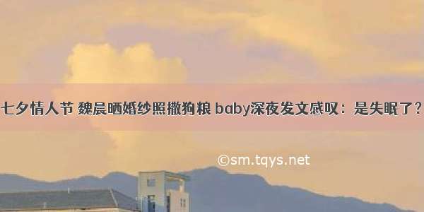 七夕情人节 魏晨晒婚纱照撒狗粮 baby深夜发文感叹：是失眠了？