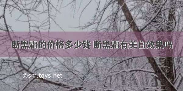 断黑霜的价格多少钱 断黑霜有美白效果吗