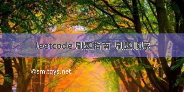 leetcode 刷题指南  刷题顺序