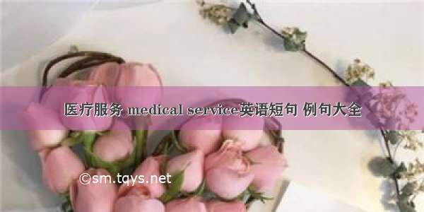 医疗服务 medical service英语短句 例句大全